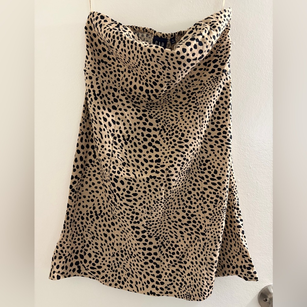 GAP Strapless Dress in Tan and Black
